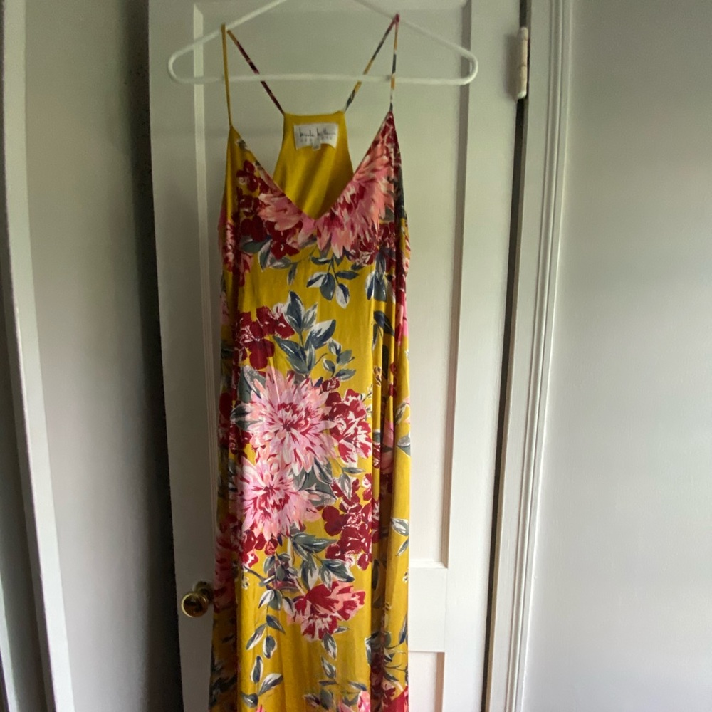 Nicole Miller floral print silky maxi dress